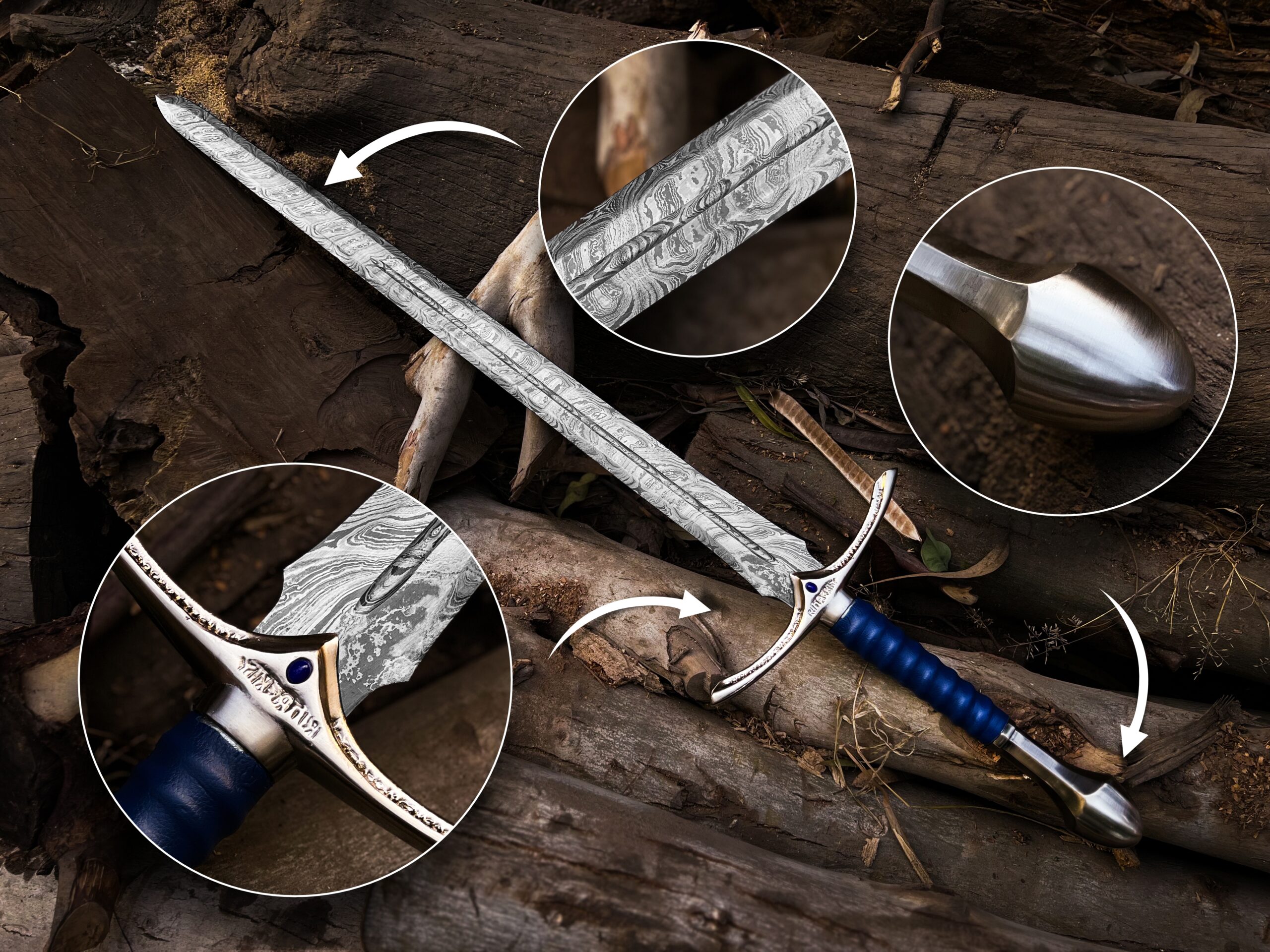 Hand forged Damascus Glambdring Sword - Image 15